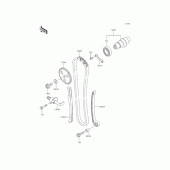 Схема узла: Распредвал & Цепь ГРМ & Натяжитель для Kawasaki BJ250 Estrella