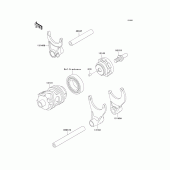 Схема вузла: Gear change drum/shift fork(s) для Kawasaki KX250/ KX252 KX250