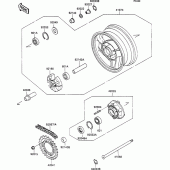 Схема узла: Ступица заднего колеса для Kawasaki ZX1100 ZZ-R1100