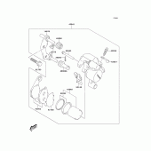Схема вузла: Переднє гальмо (B1) для Kawasaki KLX125 KLX125L