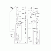 Схема узла: Вилка передней оси для Kawasaki ZX750 Ninja ZX-7