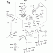 Схема вузла: Передній гальмівний циліндр Kawasaki ZR1100 ZRX1100