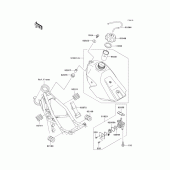 Схема узла: Топливный бак для Kawasaki KX100