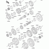 Схема вузла: Трансмісія для Kawasaki ZX600 ZZ-R600