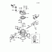 Схема вузла: Cylinder head/cylinder для Kawasaki KMX125