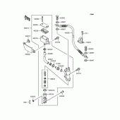 Схема вузла: Задній гальмівний циліндр для Kawasaki KL250 KL250 Super Sherpa