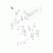 Схема вузла: Change drum/shift fork для Kawasaki ZR750 Zephyr