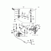 Схема вузла: Задній гальмівний циліндр Kawasaki ZR800 Z800 ABS