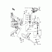 Схема узла: Задний тормозной цилиндр для Kawasaki BR250 Z250SL