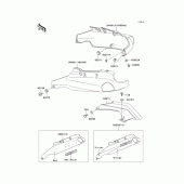 Схема узла: Side covers/chain cover(zx1100-d1) для Kawasaki ZX1100 Ninja ZX-11
