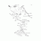 Схема узла: Задние боковые обтекатели & Защита цепи для Kawasaki EX650 Ninja 650