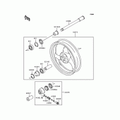 Схема вузла: Ступиця переднього колеса для Kawasaki ZR250 Balius