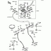 Схема вузла: Передній гальмівний циліндр для Kawasaki ZG1000 1000GTR