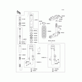 Схема вузла: Вилка передньої осі для Kawasaki KL250 KLR250