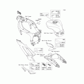 Схема узла: Информационные наклейки для Kawasaki ZX600 Ninja ZX-6R