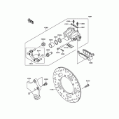Схема узла: Задний тормоз для Kawasaki VN900 Vulcan 900 Classic