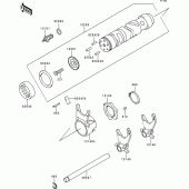 Схема вузла: Change drum/shift fork для Kawasaki ZR750 Zephyr