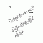 Схема вузла: Трансмісія для Kawasaki KL110 KSR