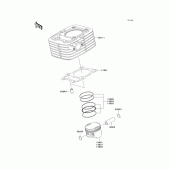 Схема узла: Цилиндр & Поршень для Kawasaki KLX140 KLX140L