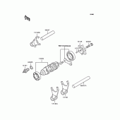 Схема вузла: Копірний вал & Вилки для Kawasaki BJ250 250TR