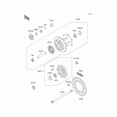 Схема узла: Ступица заднего колеса для Kawasaki KL650 KL650 Tengal