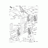 Схема узла: Радиатор для Kawasaki KX250/ KX252 KX250F