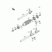 Схема вузла: Gear Change Drum/Shift Fork(s) для Kawasaki EN650 Vulcan S ABS