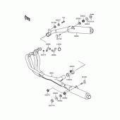 Схема узла: Выхлопная система для Kawasaki ZX1100 GPZ1100