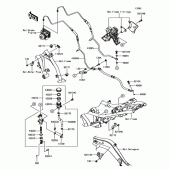 Схема вузла: Задній гальмівний циліндр для Kawasaki EX650 Ninja 650 ABS