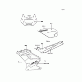 Схема вузла: Наклейки (Ebony/Red; EX250-H9) для Kawasaki EX250 ZZR250