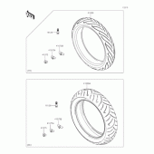 Схема узла: Колеса (Шины) для Kawasaki EX400 Ninja 400R