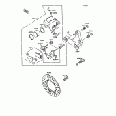 Схема вузла: Заднє гальмо для Kawasaki VN1500 Vulcan 1500L