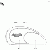 Схема вузла: Наклейки для Kawasaki BJ250 Estrella RS