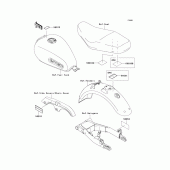 Схема вузла: Інформаційні наклейки для Kawasaki EJ800 W800
