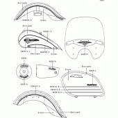 Схема вузла: Наклейки для Kawasaki VN1500 VN1500 Classic Tourer