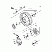 Схема вузла: Заднє колесо & Привідний ланцюг для Kawasaki ZX400 ZXR400