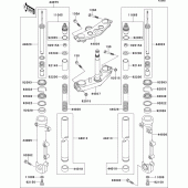 Схема вузла: Вилка передньої осі для Kawasaki ZR1100 ZRX1100-II