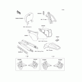 Схема вузла: Інформаційні наклейки для Kawasaki KX125