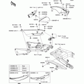 Схема узла: Задние боковые обтекатели & Защита цепи для Kawasaki ZX1400 Ninja ZX-14