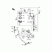 Схема вузла: Задній гальмівний циліндр Kawasaki ZR1200 ZRX1200 DAEG