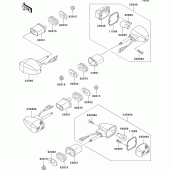 Схема вузла: Поворотники для Kawasaki ZR1100 ZRX1100-II