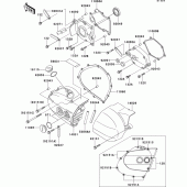 Схема вузла: Left engine cover(s) для Kawasaki VN800 Vulcan 800 Drifter