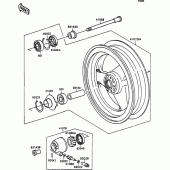 Схема узла: Ступица переднего колеса для Kawasaki ZX750 ZXR750