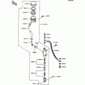 Схема вузла: Задній гальмівний циліндр для Kawasaki ZX600 GPX600R