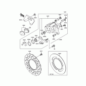 Схема вузла: Заднє гальмо для Kawasaki KX100