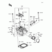 Схема вузла: Головка циліндра для Kawasaki KX450 KX450F