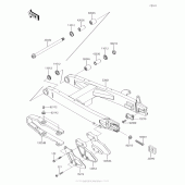 Схема узла: Задний рычаг (Маятник) для Kawasaki KX100