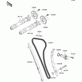 Схема узла: Распредвал & Цепь ГРМ & Натяжитель для Kawasaki EX650 Ninja 650 ABS