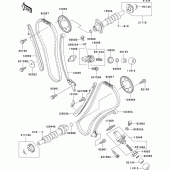 Схема вузла: Розподільний вал & Ланцюг ГРМ & Натягувач для Kawasaki VN1500 VN1500 Classic FI