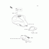 Схема узла: Информационные наклейки для Kawasaki ZR750 Z750 ABS